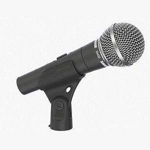 Shure Sm58 with A25D clamp 3D model