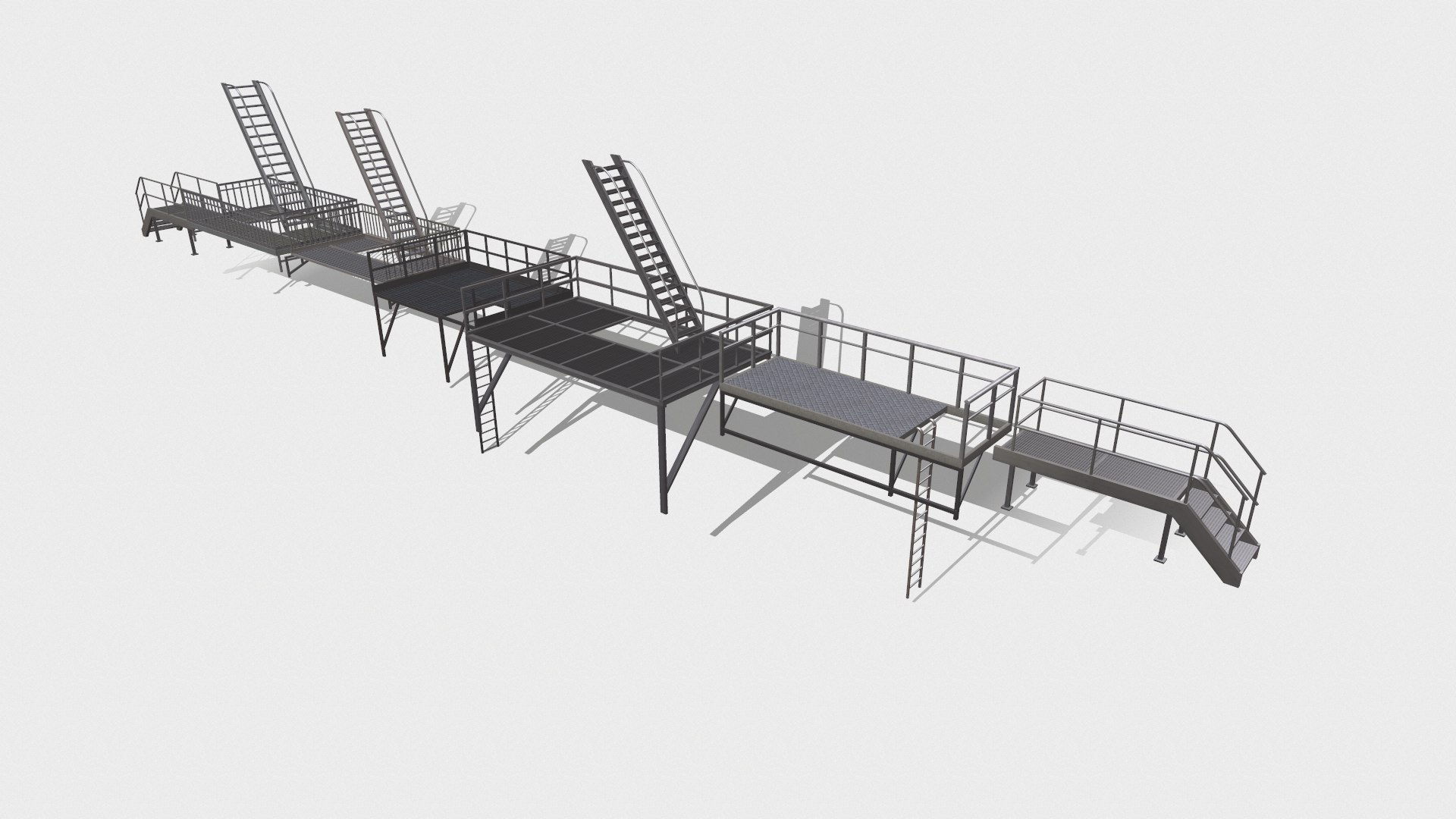 3D Fire Ladders And Platforms Model - TurboSquid 1725506