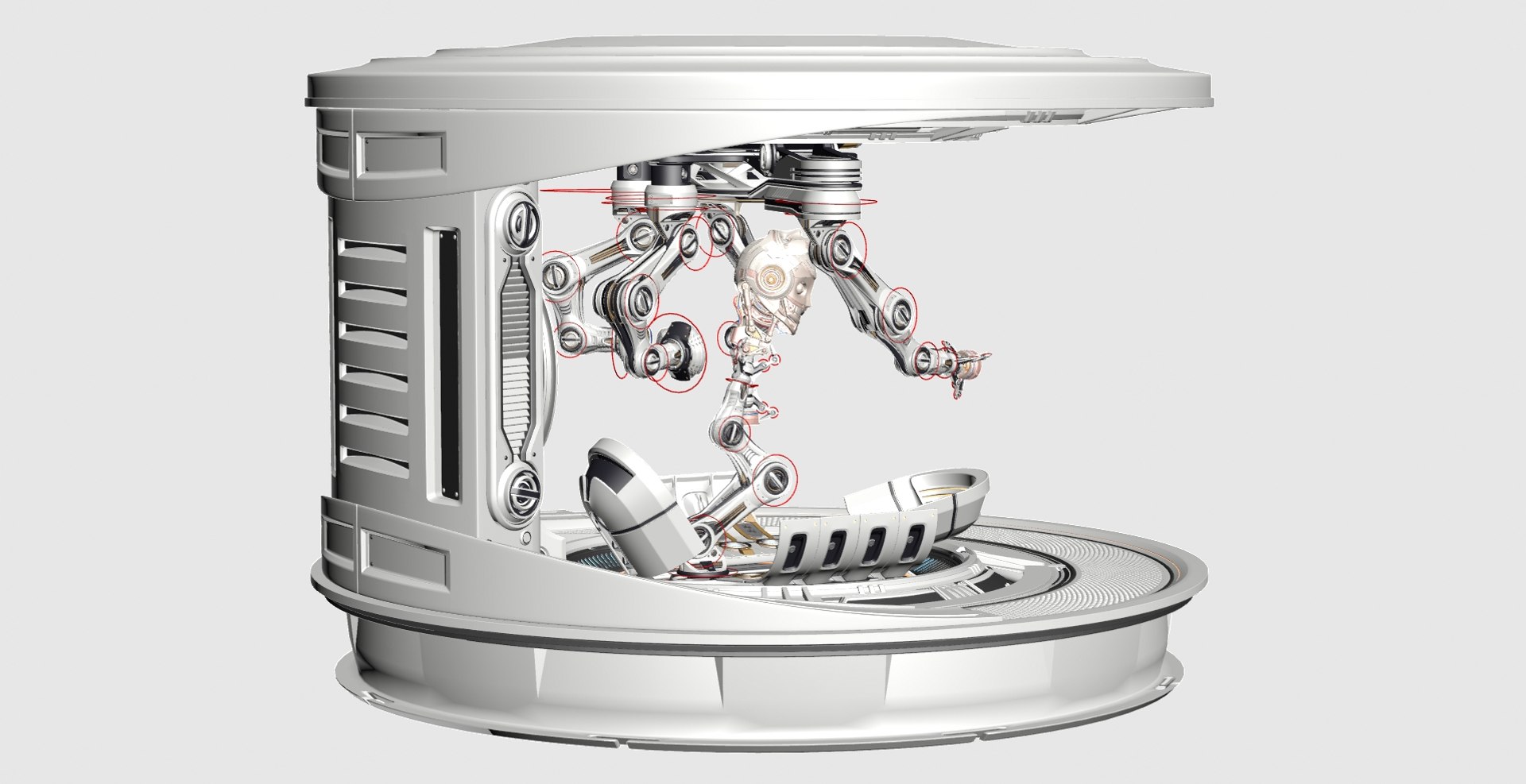 3D Sci - Fi Circular Construction Pod - Rigged Model - TurboSquid 2241002