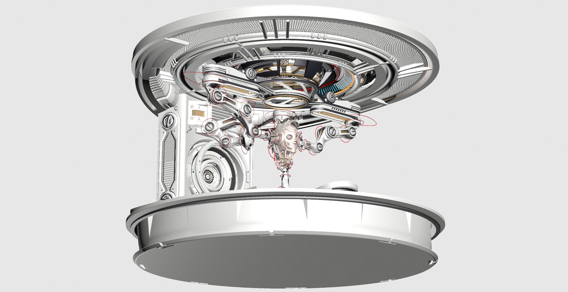 3D Sci - Fi Circular Construction Pod - Rigged Model - TurboSquid 2241002