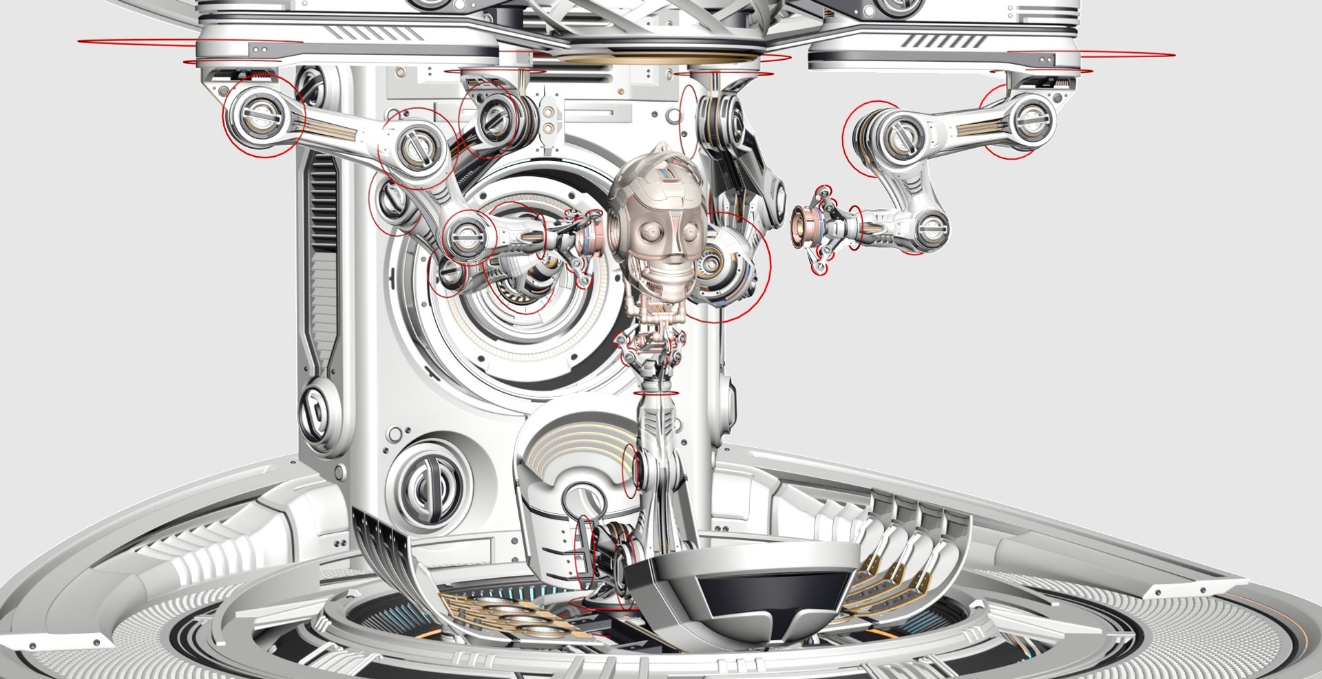 3D Sci - Fi Circular Construction Pod - Rigged Model - TurboSquid 2241002