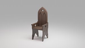 3D gothic medieval chair
