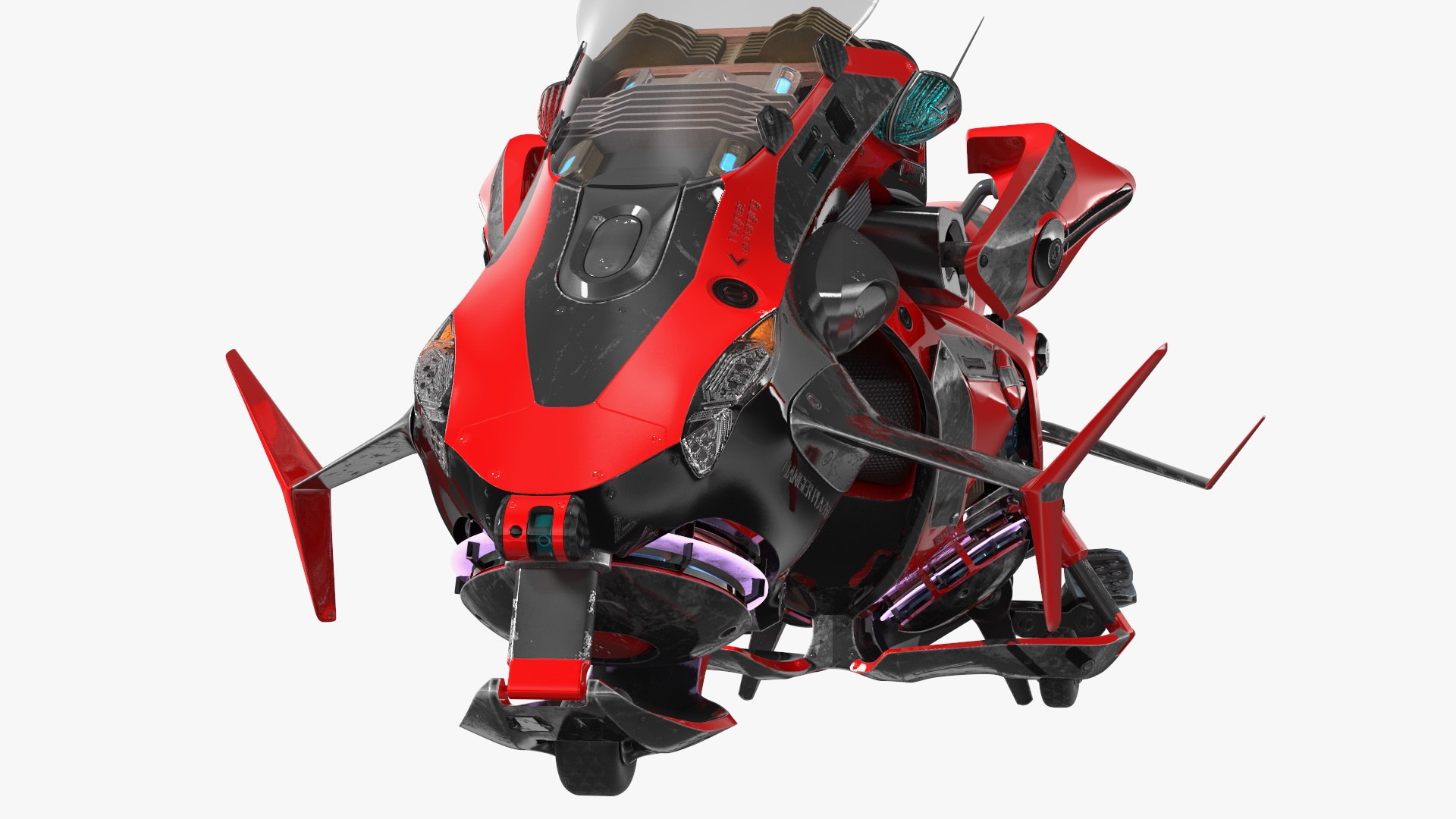 Scifi Fly Motorcycle Red Rigged 3D Model - TurboSquid 1892989