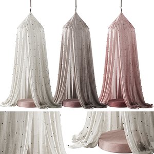 392 CB2 Temple Star Kids White Canopy 00 3D model