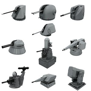 Naval Guns 10 in 1 Collection 3D model