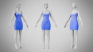 Dress 52 Very Light Blue With Design