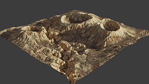 3D 8K Detailed Crater Landscape