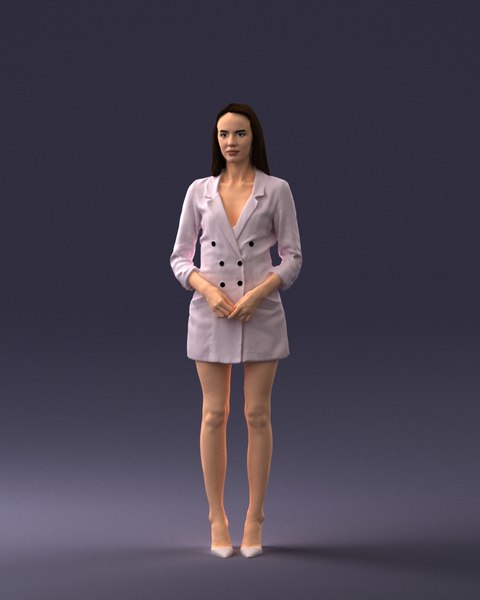 3D model fashion woman posed scanned