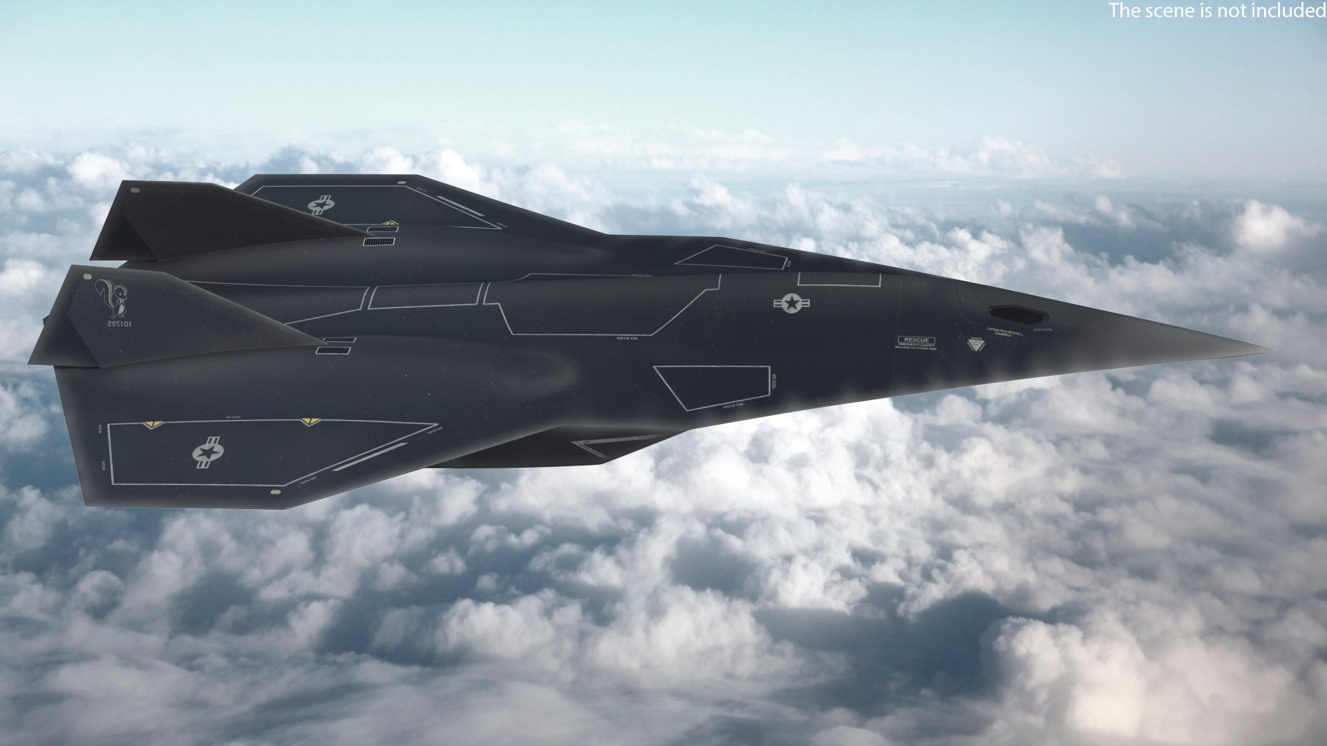 Lockheed SR-72 DarkStar Rigged for Cinema 4D 3D model preview