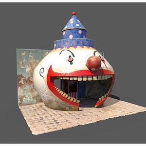 3D Bad Clown Ticket Booth model