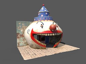 3D Bad Clown Ticket Booth model