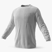 Long Sleeve Pocket Shirt Light Gray