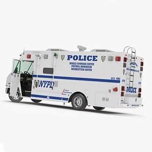 3D NYPD Mobile Command Center Rigged for Cinema 4D