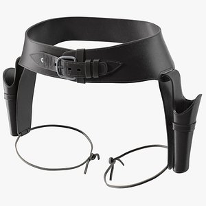 Double Gun Belt Black 3D model