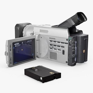 3D model Vintage Portable MiniDV Camcorder with Tape