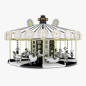 3D carousel architecture ride