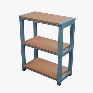 Wood and Steel Retail Display Shelving - 600 x 300 x 750 mm 3D model