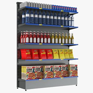 supermarket shelves 3D model