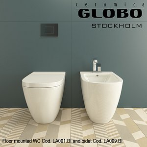 Globo Stockholm WC Cod.LA001.BI and bidet Cod. LA009.BI