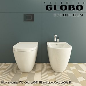 Globo Stockholm WC Cod.LA001.BI and bidet Cod. LA009.BI