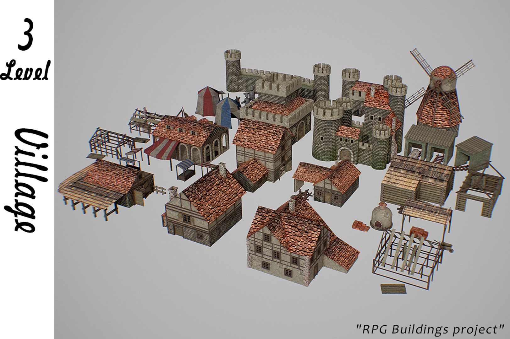 Minecraft Medieval Building Pack Modelo 3D - TurboSquid 1028410