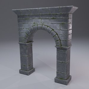 3D model Old Stone Arch Low Poly - Game Ready