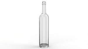 3D model aloft wine bottle