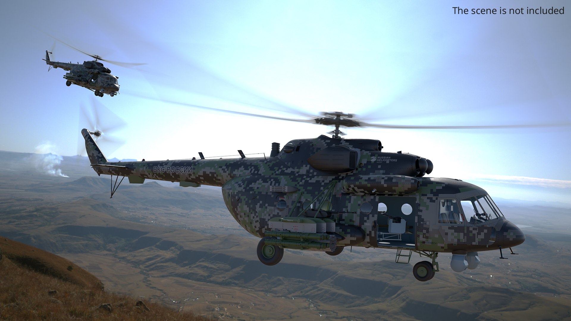 MI-171Sh Armed Military Helicopter Rigged 3D model with detailed interior and rigging