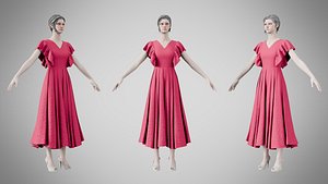 Dress 45 Maroon Flush