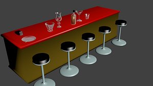 group items bar pub 3d model