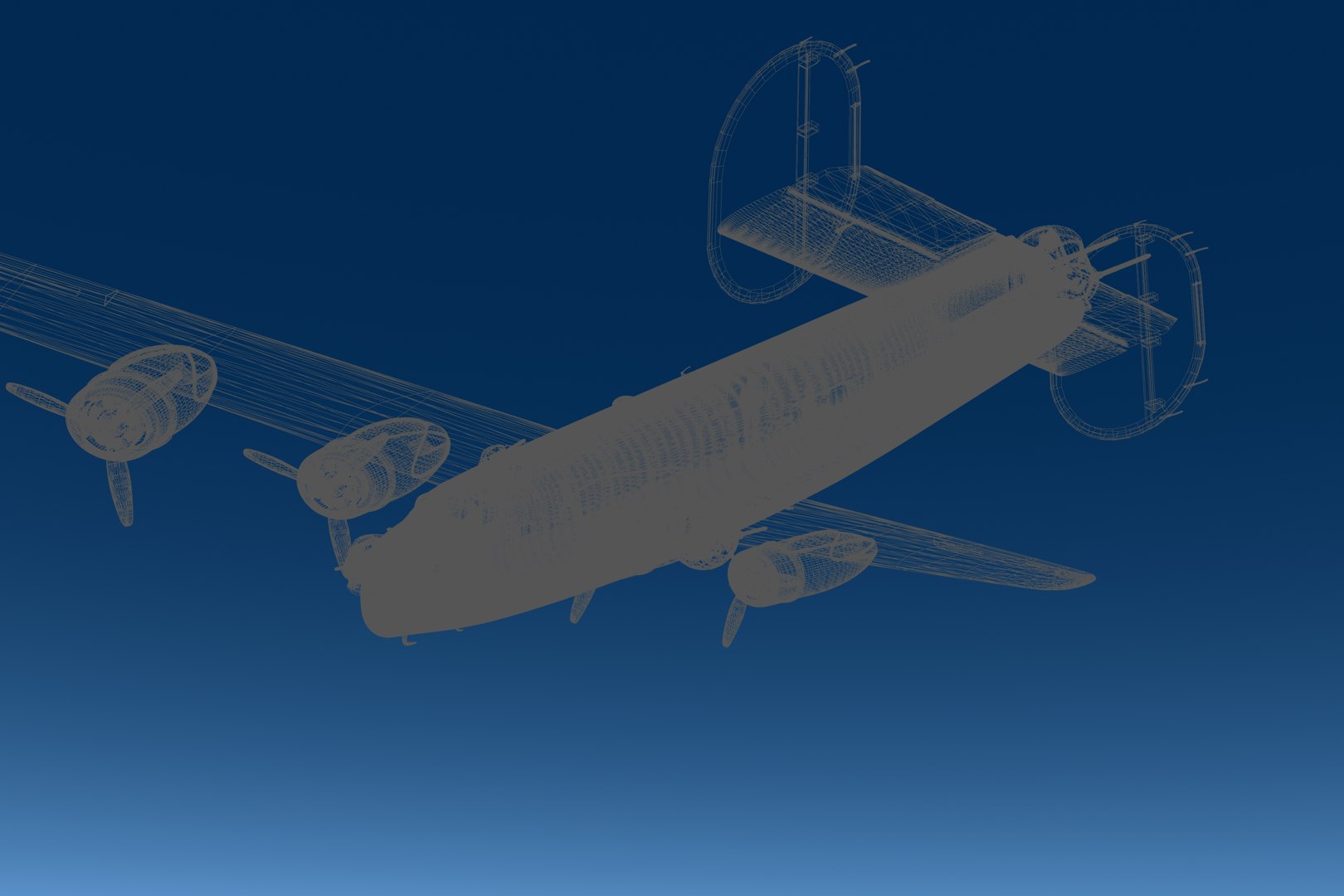 3d B24 Liberator B-24 Bomber Model