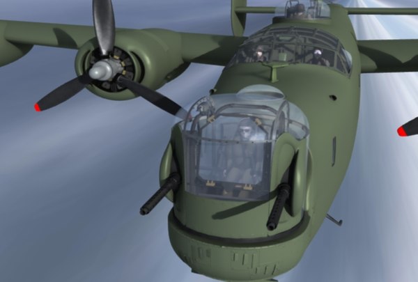 3d B24 Liberator B-24 Bomber Model