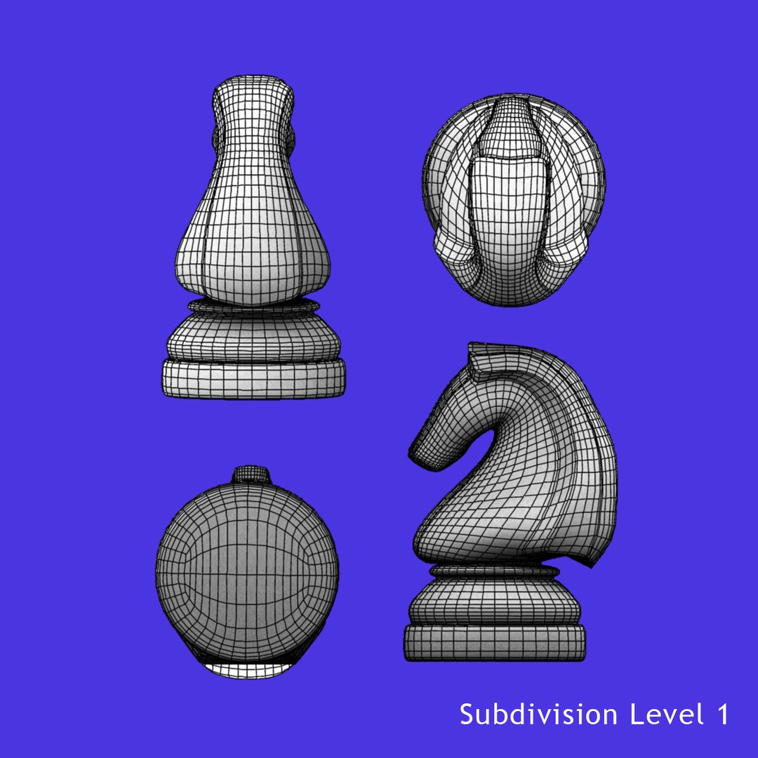 Glass Knight Chess Set 3d Ma