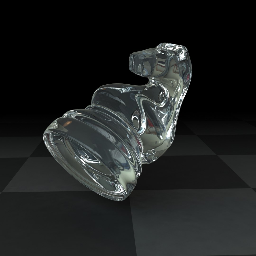 Glass Knight Chess Set 3d Ma