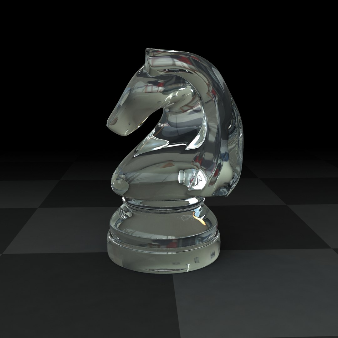 Glass Knight Chess Set 3d Ma