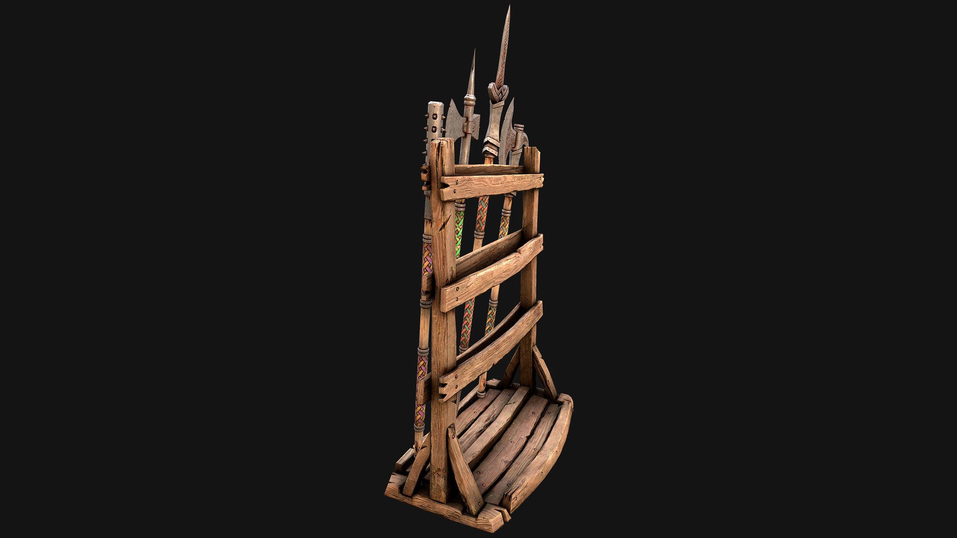 3D Medieval Weapon Rack Polearm Spear Axe Halberd Mace Set model https://p.turbosquid.com/ts-thumb/bB/h6nTYD/6R/rackpolearmseti24/png/1773306560/1920x1080/fit_q87/9a7cd45cc8c65367960756c30bf6cd2edb7a39b7/rackpolearmseti24.jpg