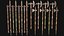 Support d'armes médiévales, arme d'hast, lance, hache, hallebarde, ensemble de masses