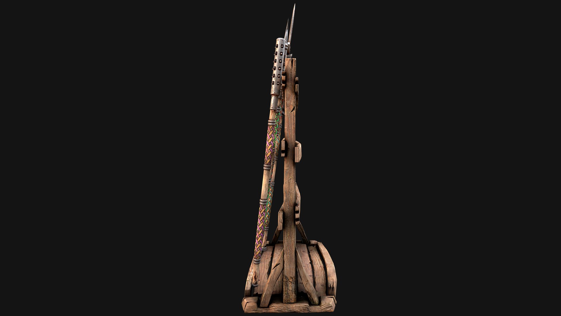 3D Medieval Weapon Rack Polearm Spear Axe Halberd Mace Set model https://p.turbosquid.com/ts-thumb/bB/h6nTYD/dX/rackpolearmseti23/png/1773306559/1920x1080/fit_q87/2916dcd38aab1de456bb6af9a62fb85fa0f953de/rackpolearmseti23.jpg
