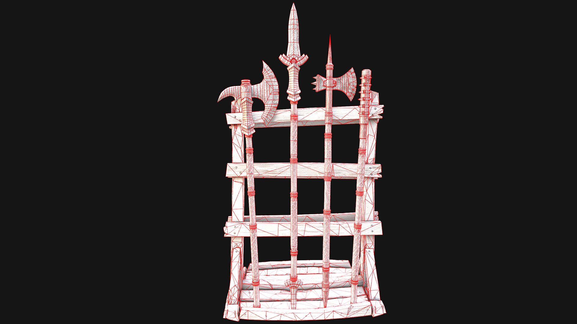 3D Medieval Weapon Rack Polearm Spear Axe Halberd Mace Set model https://p.turbosquid.com/ts-thumb/bB/h6nTYD/eg/rackpolearmseti39/png/1773306567/1920x1080/fit_q87/68871dd9a6c1927612b63e6454a77487c8351e82/rackpolearmseti39.jpg