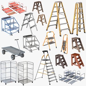 3D Industrial Stepladder and Trolley Pack