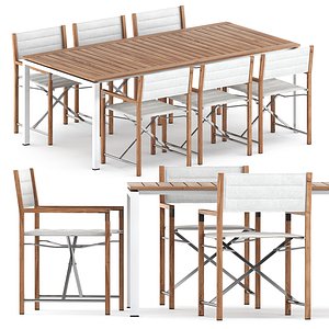 Cross chair teak and Trento dining table 3D model