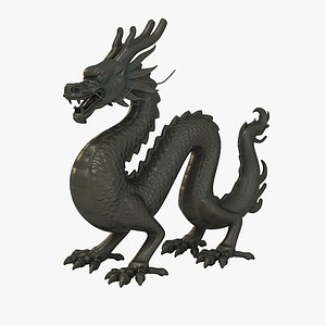 3d ancient dragon statue model
