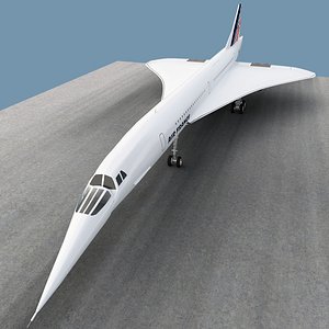 aérospatiale-bac concorde airliner 3d model