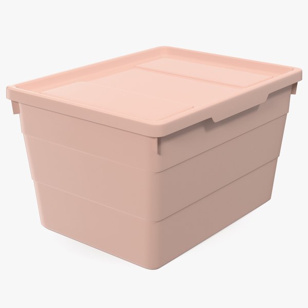 Pink plastic storage box model TurboSquid 1513512