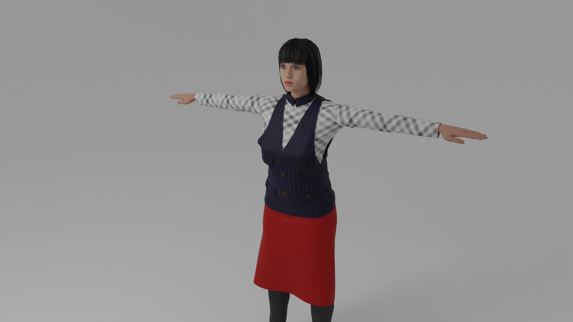 Waiter Woman 3D Model - TurboSquid 2041915