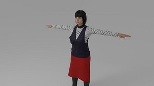 Waiter Woman 3D model