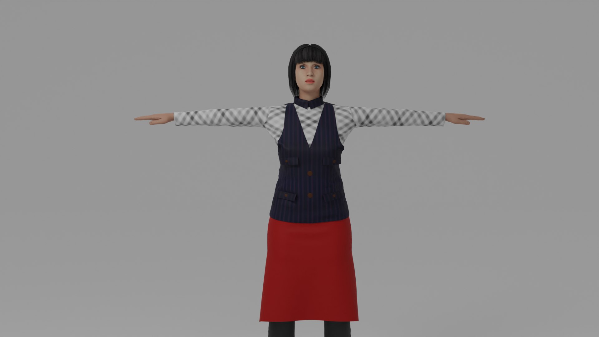 Waiter Woman 3D Model - TurboSquid 2041915