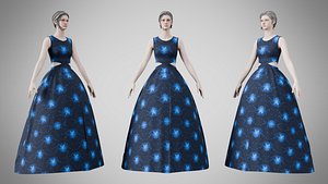 Dress 32 Midnight Petal v2 3D model