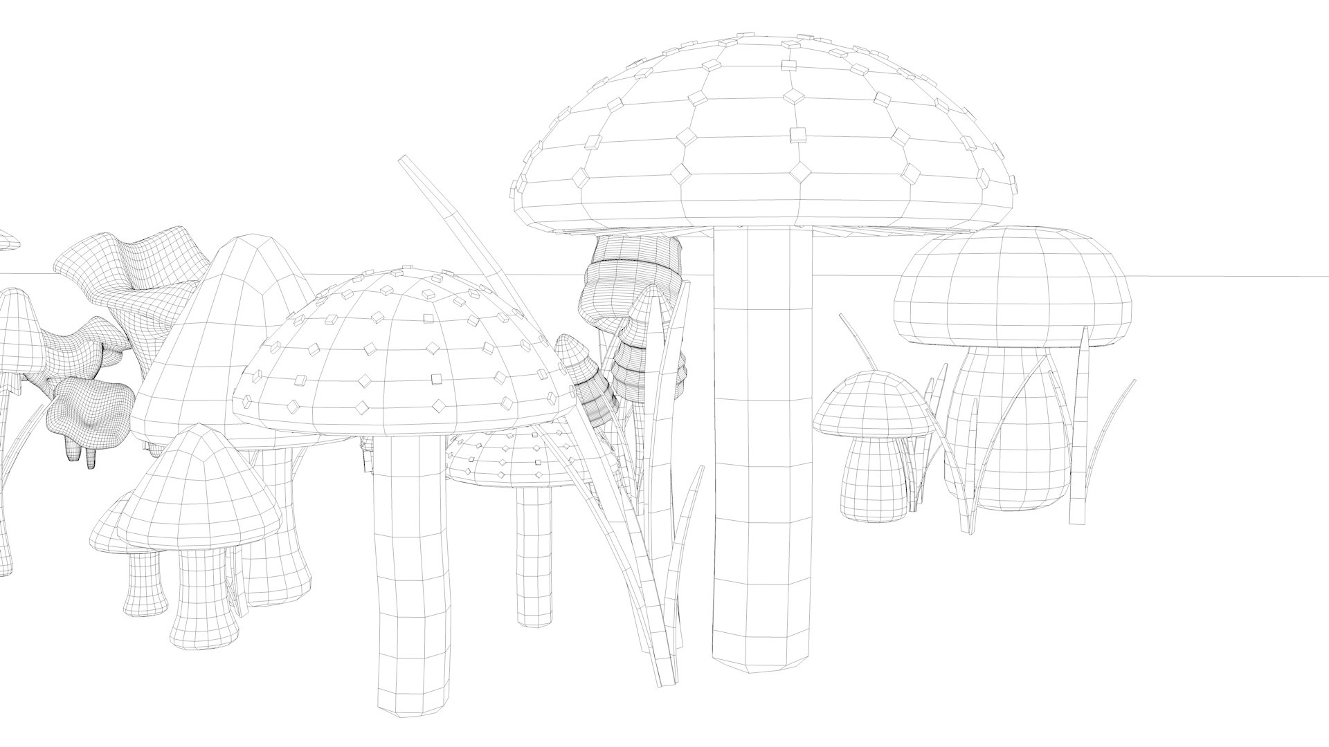 3D Mushroom Model Pack 8 Detailed Mushrooms In One Scene Model ...