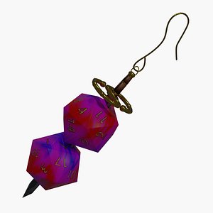 Sword and Dice earring 3D model
